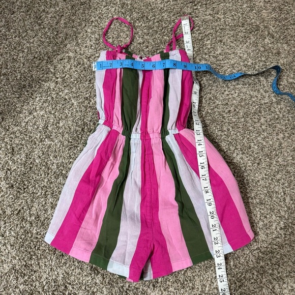 Janie and Jack Pink Striped Romper for Girls Size 12 - Picture 7 of 7